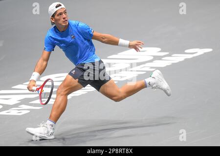 Sebastián Báez (Argentinien). Davis Cup Finals, Gruppe A (Bologna) Stockfoto