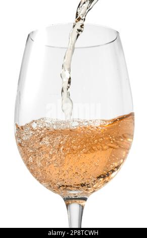 Wein in Glas gegossen Stockfoto