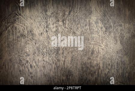 Altbraun, schwarzer rustikaler Holzhintergrund, Holzfläche mit Kopierbereich Stockfoto