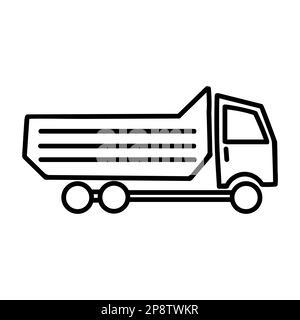 Süßes Auto im handgezeichneten Doodle-Stil. Vektordarstellung des auf weißem Hintergrund isolierten Transportelements. Ausmalseite. Stock Vektor