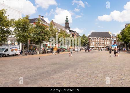 Fischmarktplatz im Zentrum der Stadt Groningen. Stockfoto