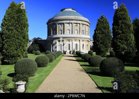 Rotunda und Gärten im Ickworth House in der Nähe von Bury St Edmunds, Suffolk, England Stockfoto