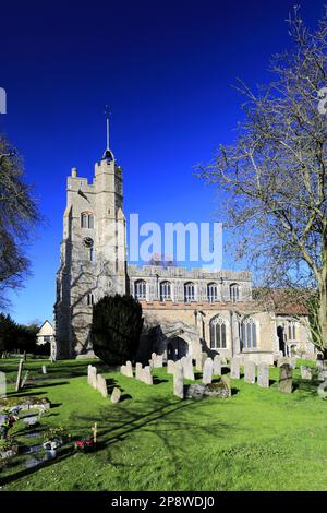 Die Kirche St. Mary, Cavendish Village, Suffolk, England, Großbritannien Stockfoto