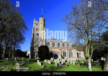 Die Kirche St. Mary, Cavendish Village, Suffolk, England, Großbritannien Stockfoto