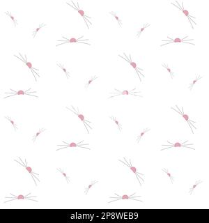 Nahtloses Muster mit Katzennase und pinkfarbenem Herz für valentinstag- oder Kindertextilien Stock Vektor