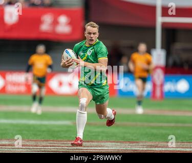 Vancouver, Kanada. 5. März 2023. Niall Comerford of Ireland versucht es am Tag 3 – HSBC Canada Sevens 2023 Bronze-Finale Stockfoto