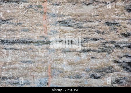 Detalle de un antiguo muro mittelalterliches hecho con piedras, ladrillos y otros materiales, textura Stockfoto