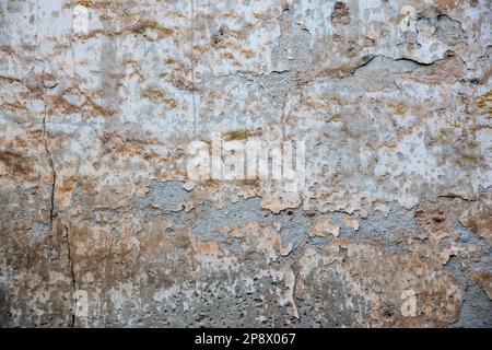 Detalle de un antiguo muro mittelalterliches hecho con piedras, ladrillos y otros materiales, textura Stockfoto