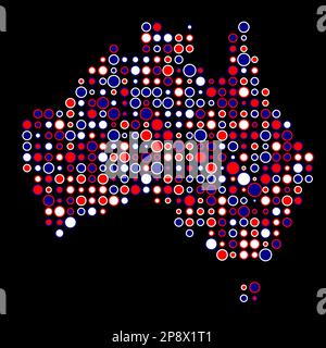 Abgeleitete Musterabbildung für Australien Map Silhouette mit Pixeln Stock Vektor