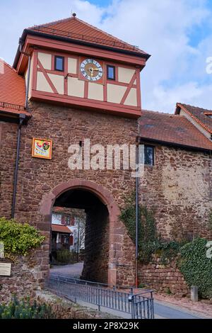 Mittelalterliches Stadttor Von Dilsberg, Neckargemund, Baden-Württemberg, Deutschland, Europa. Stockfoto