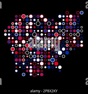 Kambodschanische Kartensilhouette verpixelt abgeleitete Musterdarstellung Stock Vektor