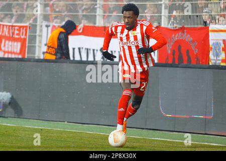 Berlin, Deutschland, 9. März 2023. Sheraldo Becker von 1. Der FC Union Berlin in Aktion während des Spiels zwischen 1. FC Union Berlin vs. Union Saint-Gilloise, sechzehnte Runde, UEFA Europa League 2022/23, Stadion an der Alten Försterei, Berlin, Deutschland, 9. März 2023. Iñaki Esnaola Stockfoto