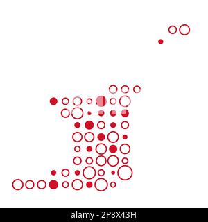 Trinidad und tobago Map Silhouette verpixelt abgeleitete Musterdarstellung Stock Vektor