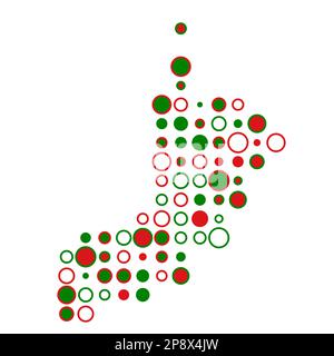 Oman Map Silhouette verpixelt abgeleitete Musterdarstellung Stock Vektor