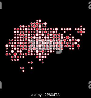 Singapur Kartensilhouette verpixelt abgeleitete Musterdarstellung Stock Vektor