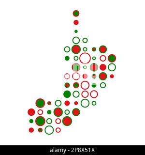 Oman Map Silhouette verpixelt abgeleitete Musterdarstellung Stock Vektor