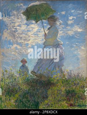 Frau mit Parasol - Madame Monet und ihr Sohn 1875 von Claude Monet Stockfoto