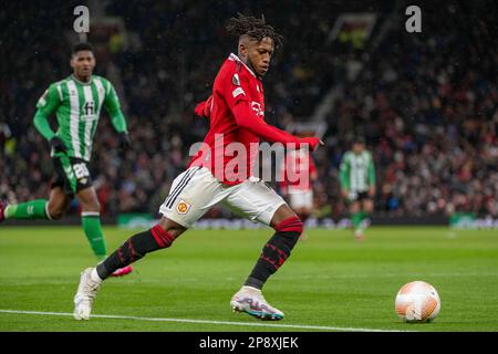 Manchester, Großbritannien. 09. März 2023. Fred während des UEFA Europa League Fußballspiels zwischen Manchester United und Real Betis Credit: CORDON PRESS/Alamy Live News Stockfoto