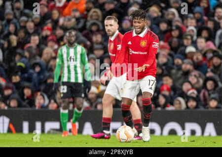 Manchester, Großbritannien. 09. März 2023. Fred während des UEFA Europa League Fußballspiels zwischen Manchester United und Real Betis Credit: CORDON PRESS/Alamy Live News Stockfoto