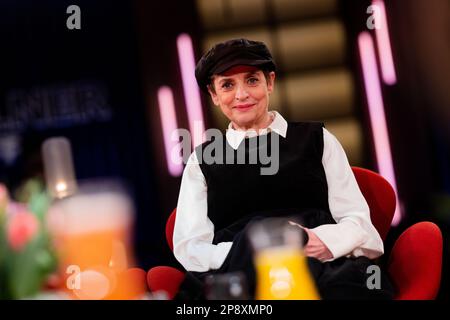 Köln, Deutschland. 09. März 2023. Katharina Thalbach, Schauspielerin, aufgenommen nach der Talkshow "Kölner Treff" in den WDR-Studios in Bocklemünd. Kredit: Rolf Vennenbernd/dpa/Alamy Live News Stockfoto