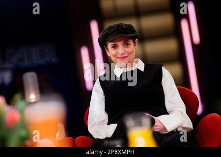 Köln, Deutschland. 09. März 2023. Katharina Thalbach, Schauspielerin, aufgenommen nach der Talkshow "Kölner Treff" in den WDR-Studios in Bocklemünd. Kredit: Rolf Vennenbernd/dpa/Alamy Live News Stockfoto