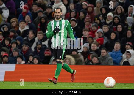 Manchester, Großbritannien. 09. März 2023. Juanmi während des UEFA Europa League Fußballspiels zwischen Manchester United und Real Betis Credit: CORDON PRESS/Alamy Live News Stockfoto