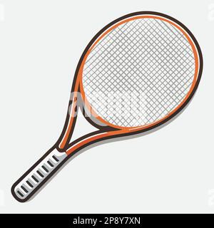 Tennis Racket Vector Icon isoliert. Vektordarstellung Stock Vektor