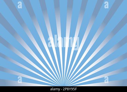 Abstrakter Hintergrund blauer und silberner Sonnenstrahlen. Vektordarstellung Stock Vektor
