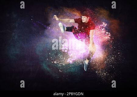 Hip Hop Tänzer zeigen einige Bewegungen Stockfoto