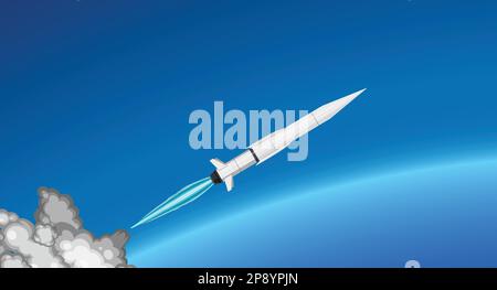 Hypersonic-Rakete im blauen Himmel Stock Vektor