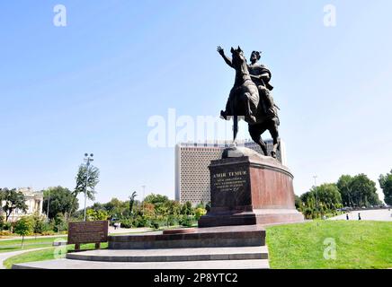 Denkmal Emir Timur in Taschkent, Usbekistan. Stockfoto