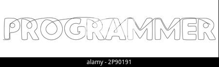 Eine durchgehende Zeile des Programmierworts. Vektorkonzept zur Darstellung dünner Linien. Kontur Zeichnen kreativer Ideen. Stock Vektor