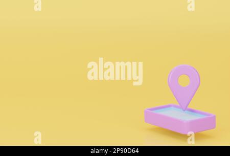 PIN-Symbol für Mobiltelefon.Konzept der Weltraumtechnologie kopieren. 3D-Rendering. Stockfoto