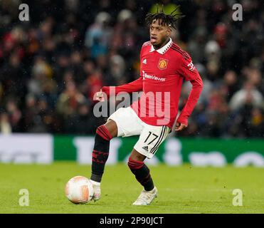 Manchester, Großbritannien. 9. März 2023. Fred von Manchester United während des Spiels der UEFA Europa League in Old Trafford, Manchester. Der Bildausdruck sollte lauten: Andrew Yates/Sportimage Credit: Sportimage/Alamy Live News Stockfoto