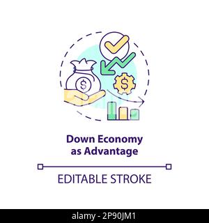 Symbol für das Konzept „Down Economy as Advantage“ Stock Vektor