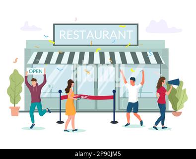 Restaurant Grand Opening Vektorkonzept für Webbanner, Website Seite Stock Vektor