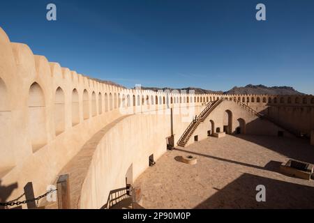 Im Inneren des Nizwa Fort, Nizwa, Oman Stockfoto