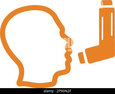 Symbol für Asthma, Atmung, Inhalator. Verwendung für kommerzielle, Printmedien, Web oder jede Art von Design-Projekten. Stock Vektor