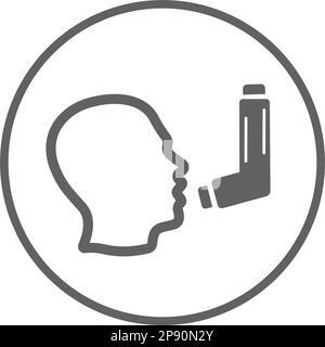 Symbol für Asthma, Atmung, Inhalator. Verwendung für kommerzielle, Printmedien, Web oder jede Art von Design-Projekten. Stock Vektor