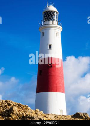 Portland Bill Lighthouse an der Jurassic Coast in Dorset. Stockfoto