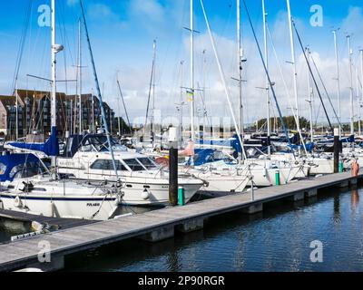 Der Yachthafen in Weymouth in Dorset. Stockfoto
