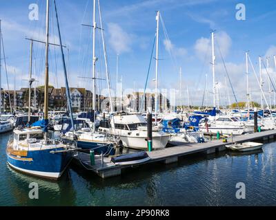 Der Yachthafen in Weymouth in Dorset. Stockfoto