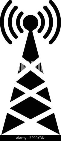 Kommunikation, Netzwerk, Tower-Symbol, Vektorgrafiken für verschiedene Anwendungen. Stock Vektor