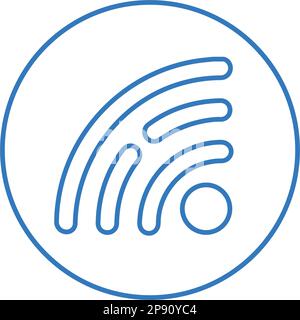Symbol für RSS-Neuigkeiten. Wunderschöne, sorgfältig gestaltete Ikone. Gut organisierte und editierbare Vektor für alle Verwendungen. Stock Vektor