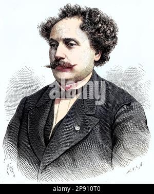 Alexandre Dumas der Jüngere, auch Dumas fils, (27. Juli 1824-27. November 1895) war ein französischer Romanschriftsteller und Dramatischer Dichter, Historisch, Digital Restaurant Reproduktion von einer Vorlage aus dem 19. Hundert Stockfoto