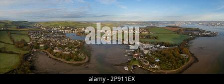 Anderton & Mount Edgcumbe, Cornwall, Drohne Luftpanorama Foto Stockfoto