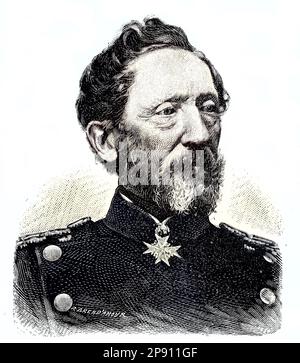 Graf Karl Konstantin Albrecht Leonhard, Leonhardt Graf von Blumenthal, 1810 - 1900, war ein preußischer Feldmarschall, Situation aus der Zeit des Deutsch-Französischen Krieges, Deutsch-Französischer Krieg, 1870-1871, Historisch, digital restaurierte Reproduktion von einer Vorlage aus dem 19. Hundert Stockfoto