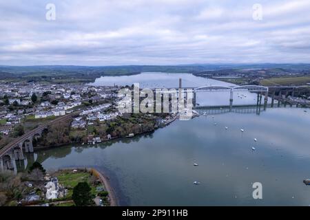 Saltash, Cornwall - Drohnenfoto Stockfoto