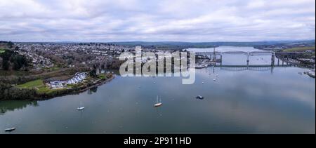 Saltash, Cornwall - Drohnenfoto Stockfoto