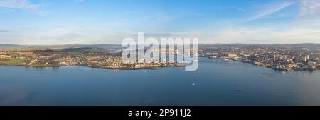 Torpoint, Cornwall - Drohnenpanorama Stockfoto